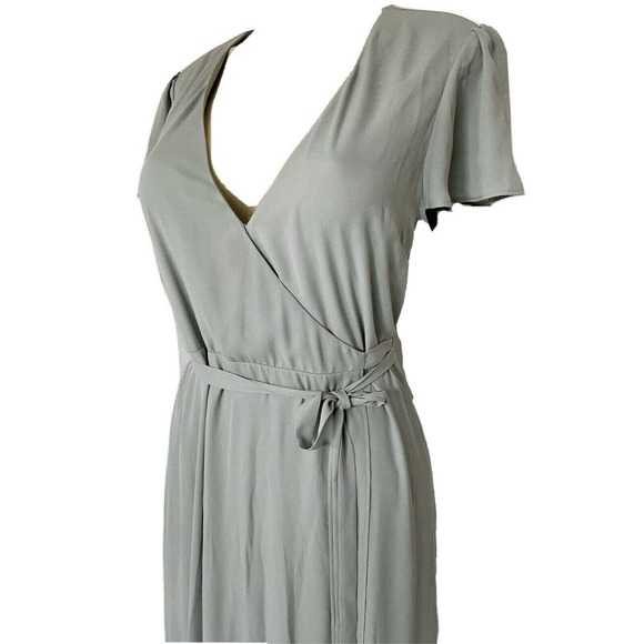 Show me Your Mumu Sophia MAXI DRESS Burgundy Red Flutter Sleeve Tie Chif… - Picture 3 of 7